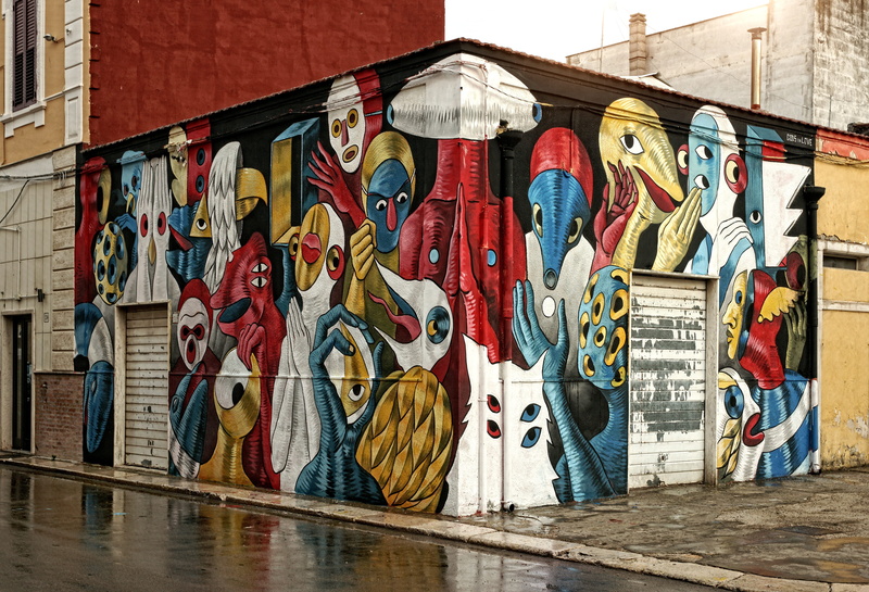 no people, representation, multi colored, paint, art and craft, color, creativeness, human representation, colors, artists, urban, graffiti, day, building