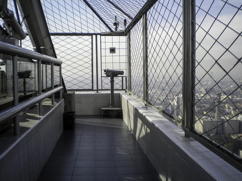 Deck, glass - Material, city, protection, Mexico City, day, obsesrvation, fence, steel, prison, staircase, Torre Latinoamericana, absence, mexico, urban Scene