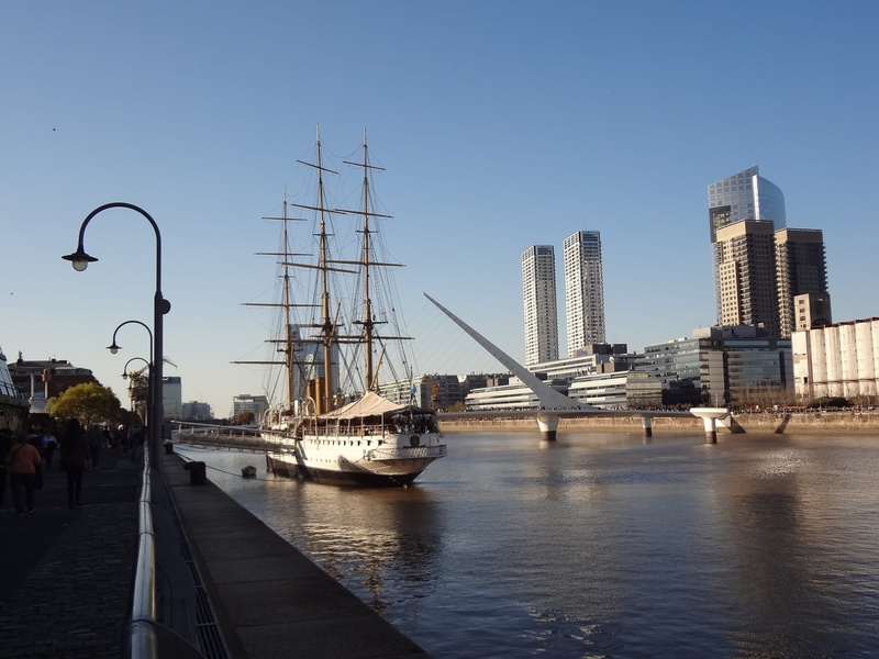 water, sea, harbor, clear sky, 2K, no people, day, Channel, sailboat, sky, Puerto Madero, built structure, nautical vessel, building, transportation, skyscraper