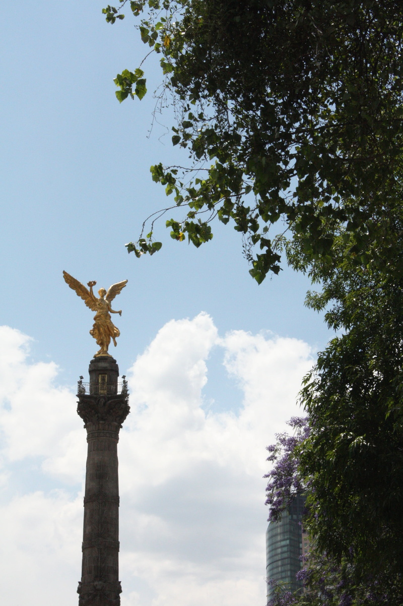 representation, statue, 2K, low angle view, built structure, monument, history, angel of independence, sculpture, day, plant, human representation, sky