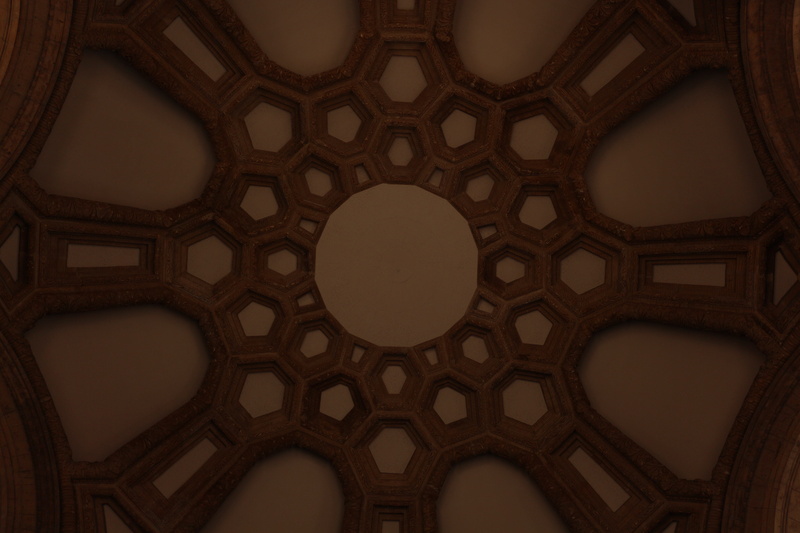 cupola, 5K, pattern, shape, no people, united states, travel destinations, geometric shape, intricacy, low angle view, palace of fine arts theatre, building