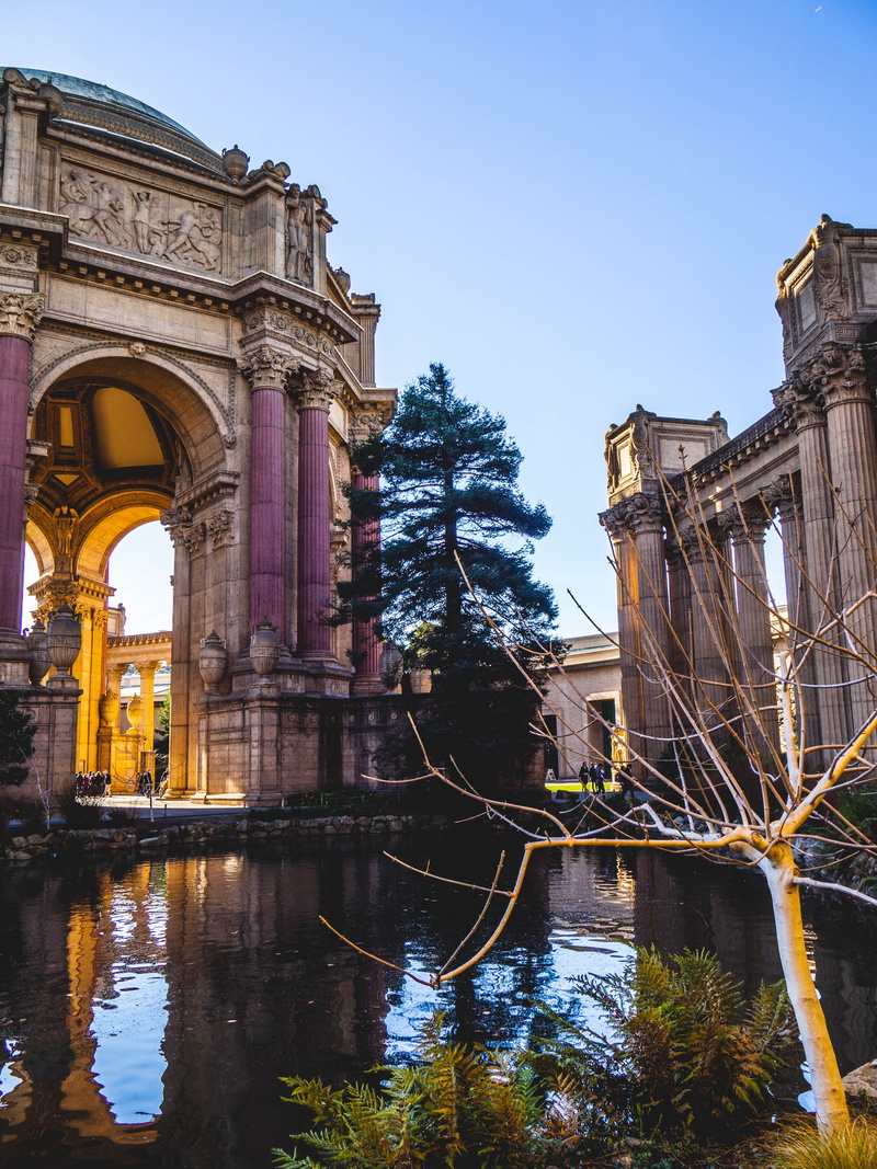 person, arched, day, san fransisco, fort, the past, palace of fine arts, castle, travel, no people, built structure, arch, town, clear sky, building exterior
