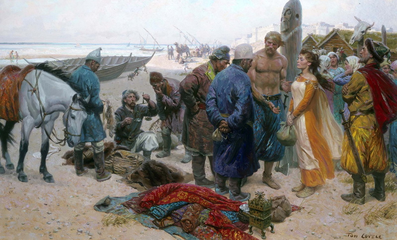 pintura, prisionera, vikingos, arte, 1080P