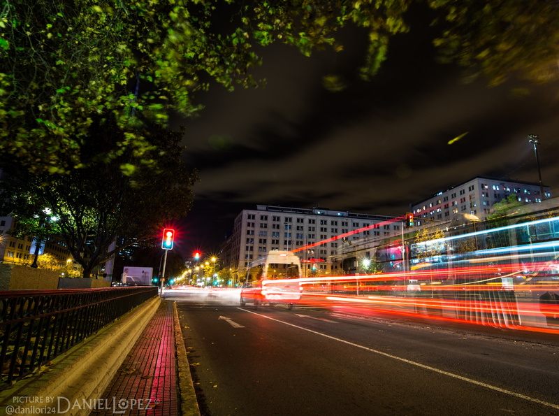 night, outdoors, light, alameda, hd, light trail, city life, santiago, road, plant, transportation, blurred motion, traffic, illuminated, street, tail light