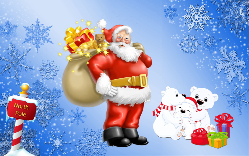pole, bears, mobile, hd, polar, phones, desktop, claus, 2K, tablet, santa, gifts, pc, north