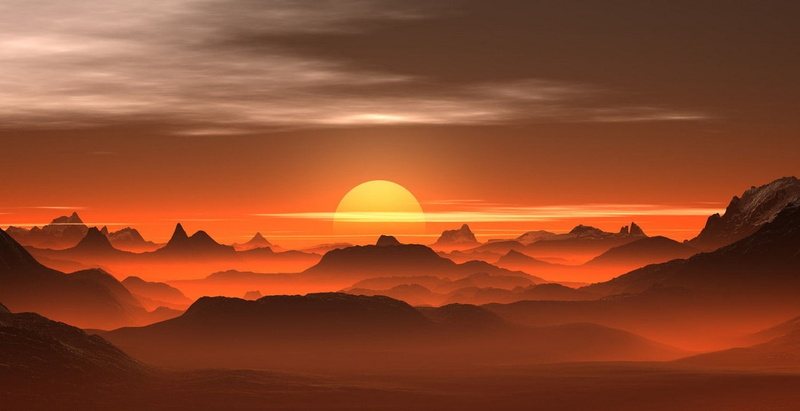 travel, mountains, 720P, scenics - nature, amber, landscape, no people, sunlight, mountain peak, orange color, outdoors, mountain, desert, mist, beauty in nature