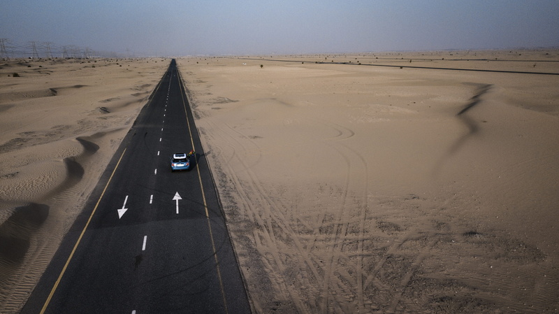 sand, car, sky, blue, on the move, 4K, land, no people, mode of transportation, Mini Cooper, vehicle, automobile, journey, beauty in nature, roadtrip