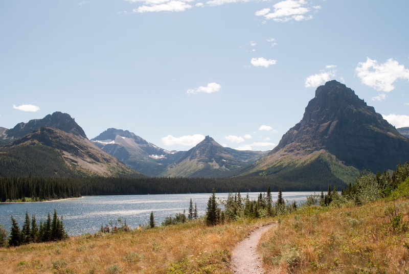 cloud - sky, tranquility, range, mountain peak, environment, plant, mountain, two medicine lake, water, tree, mountain range, trees, lake, mountains, tranquil scene