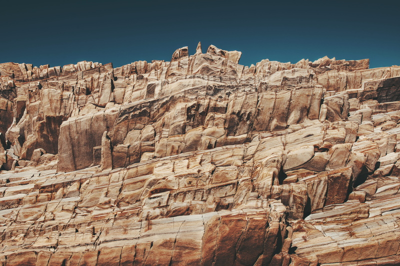 day, climate, montaña de oro state park, physical geography, no people, architecture, cliff, non-urban scene, low angle view, rock - object, mesa, clear sky