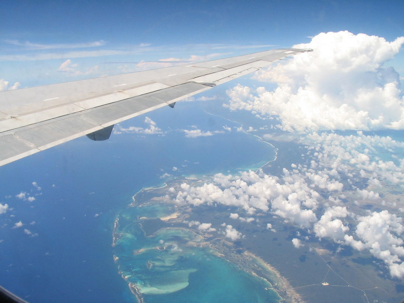 gray, high, view, 3d and abstract, wing, beaches, right, clouds, airplane, 1080P, islands