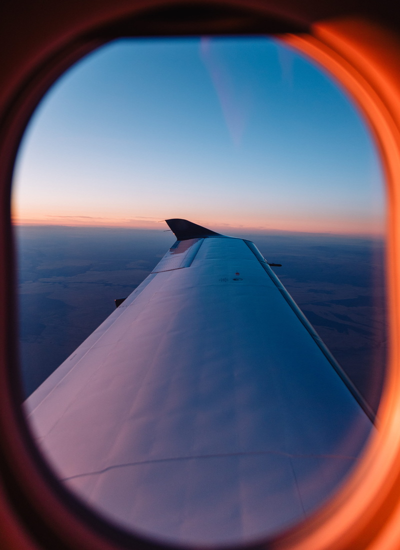 sunrise, left, transportation, no people, mode of transportation, frame, plane, blue, flying, cloud, scenics - nature, sunset, view, mid-air, aerial view