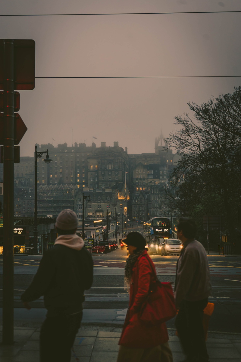 city, building exterior, cityscape, edinburgh, lifestyles, sunset, rear view, built structure, illuminated, nature, buildings, walking, real people, dusk