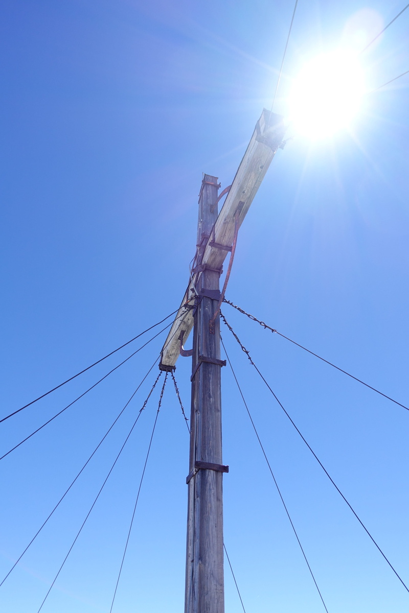 summit, complexity, cable, blue, lens flare, connection, day, sunbeam, electrical equipment, wood - material, mountain, bright, sun, sky, summit cross
