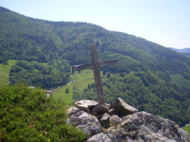 tranquility, view, rock, non-urban scene, solid, hiking, tree, germany, god, environment, cross, day, nature, rock - object, no people, landscape, idyllic