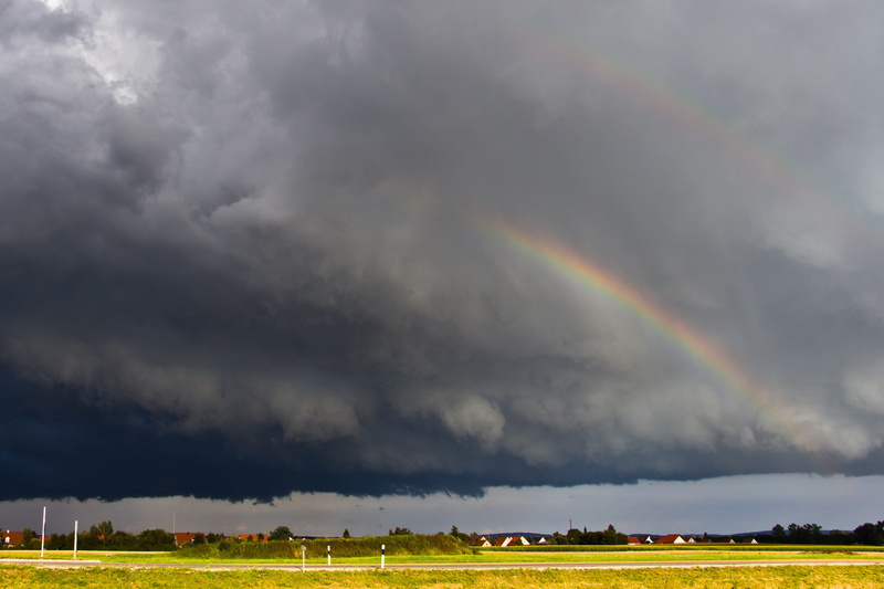 double rainbow, 4K, scenics - nature, thunderstorm, dark clouds, plant, storm, no people, environment, weather, case strip, storm hunting, meteorology