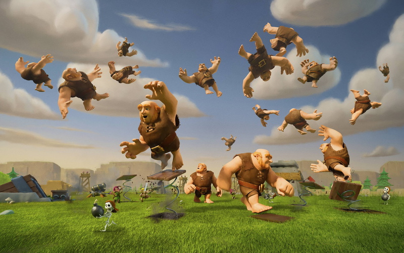 cloud - sky, nature, land, men, plant, people, casual clothing, clash of clans, day, grass, women, outdoors, real people, supercell, games, hd, flying