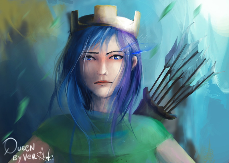 beautiful woman, looking at camera, artwork, real people, digital art, adult, indoors, women, females, hairstyle, contemplation, dyed hair, archer, deviantart