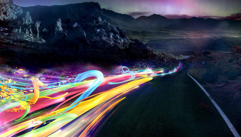 no people, shapes, mountains, light painting, illuminated, speed, long exposure, beauty in nature, 720P, colorful, blurred motion, night, nature, pattern
