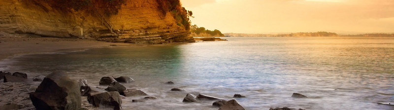 4K, rock formation, beach, landscape, solid, sunset, nature, nature landscape dual screen, rock, rock - object, outdoors, water, sea, sky, scenics - nature
