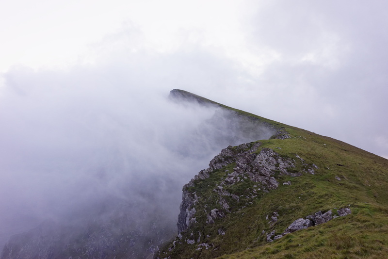 water, mountain peak, nature, scenics - nature, cloud - sky, volcanic crater, idyllic, landscape, power in nature, cloud, environment, mist, land, croaghaun
