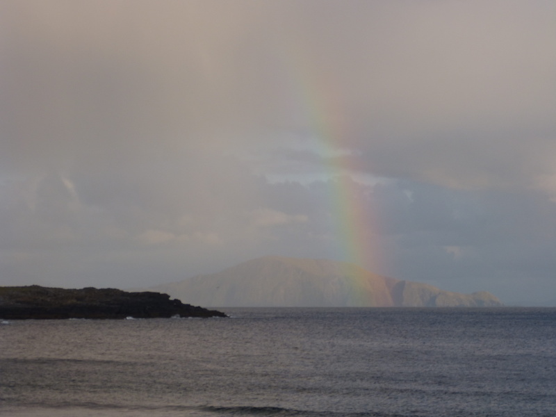 achill, sky, non-urban scene, beauty in nature, no people, 4K, day, tranquil scene, waterfront, rainbow, scenics - nature, clare, beauty, ireland, achill island