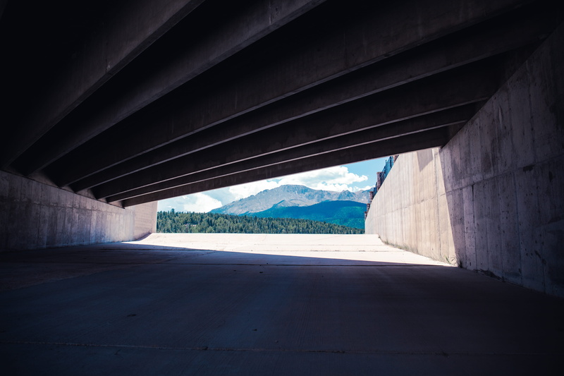 architectural column, concrete, multiple Lane Highway, architecture, day, vanishing Point, road, photo, transportation, river, built structure, direction