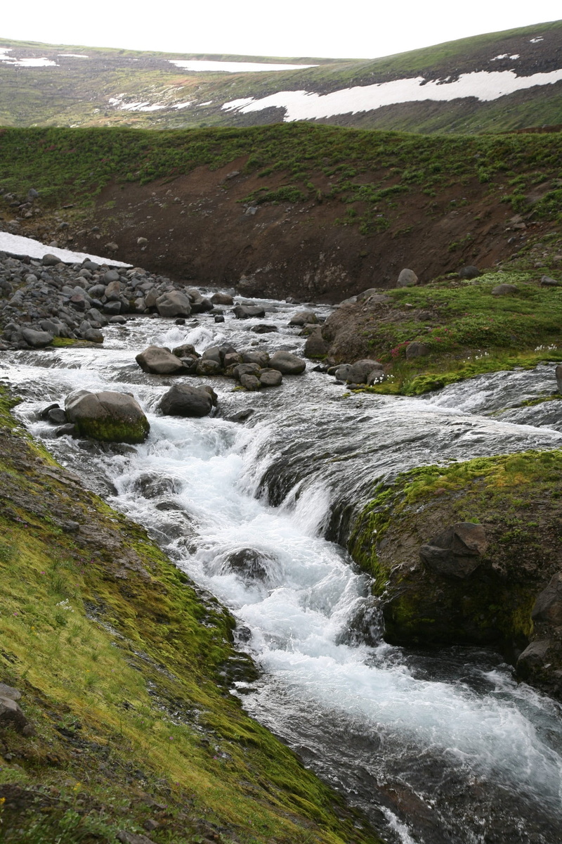 kamchatka, scenics - nature, motion, no people, the snow, solid, nature, autumn, waterfall, day, land, mountain landscape, flowing, tranquil scene, beauty in nature