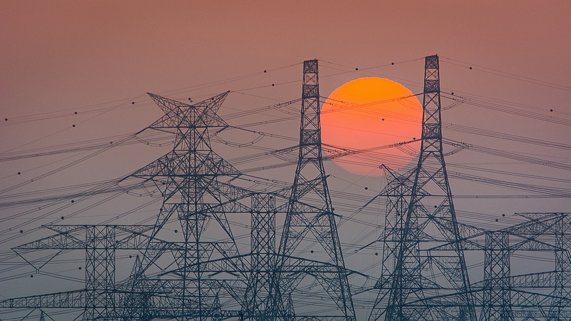 sky, environment, fuel and power generation, complexity, connection, 1080P, steel, cable, electricity, power line, electricity pylon, electrical equipment