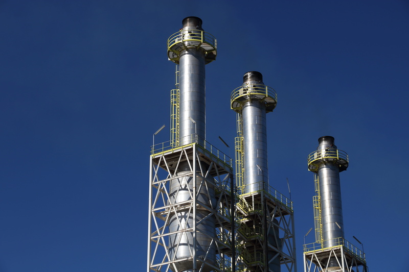 outdoors, pipes, electricity, chemical plant, steel, metal, fuel and power generation, canary islands, day, arrecife, industry, energy, spain, power, sky