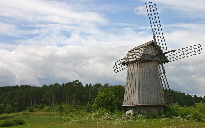 landscape, cultures, fuel and power generation, tree, mill, wooden, environment, scenics, plant, tower, turbine, europe, alternative energy, wind, environmental conservation
