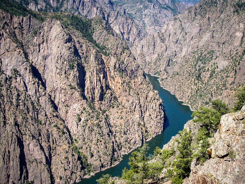 outdoors, national park, land, trees, rock formation, day, mountain range, Colorado, landscape, gunnison, eroded, Black Canyon, scenics - nature, high angle view