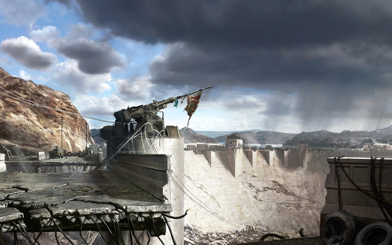 dam, fallout, hd, x, concept, hoover, aircraft, Fallout New Vegas, new, vegas, concept art, 1080P, concepts, art