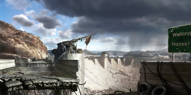 new, concepts, vegas, concept, Fallout New Vegas, dam, hd, hoover, art, x, aircraft, 1080P, fallout