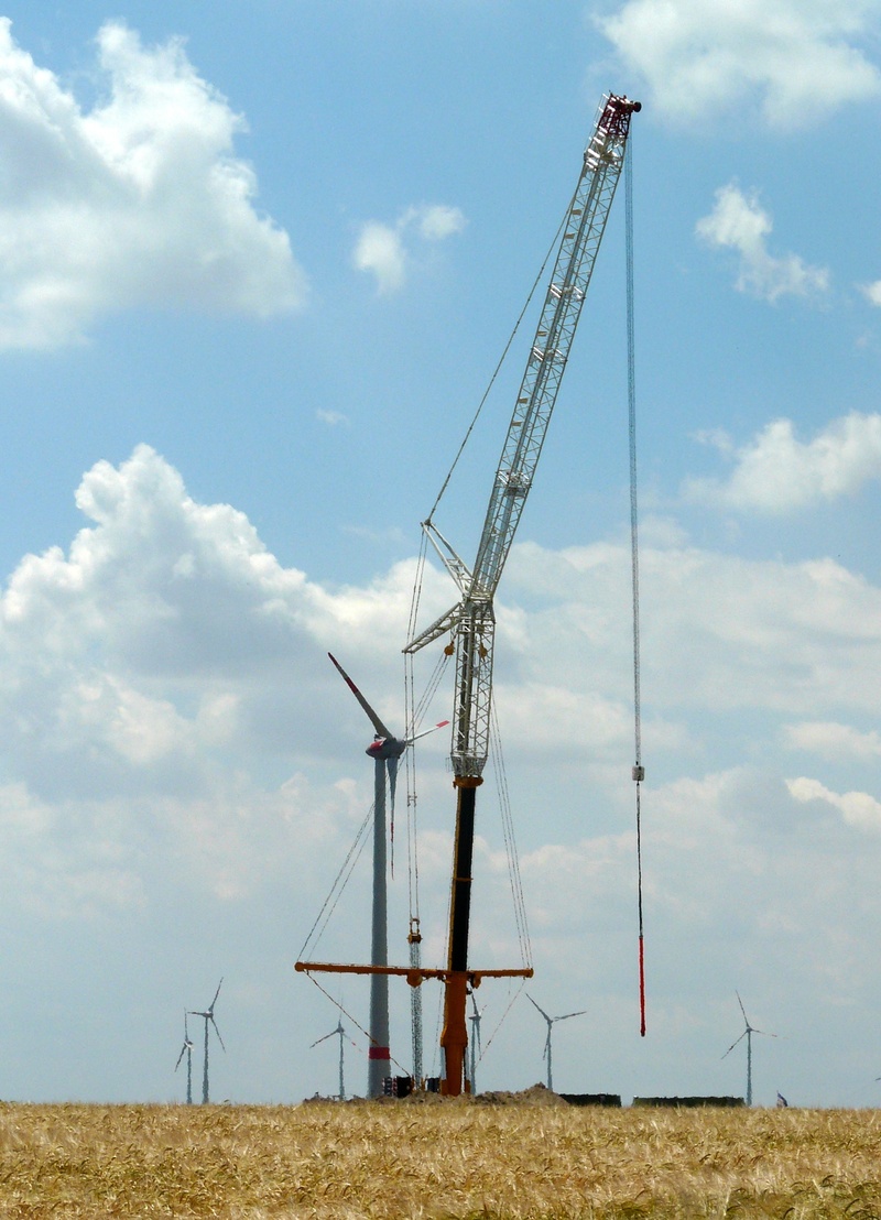 alternative energy, day, turbine, renewable energy, construction site installation, crane - construction machinery, nature, landscape, 2K, environmental conservation