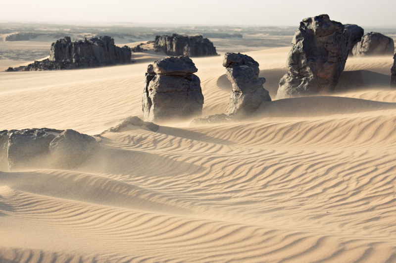 Algeria, Dune, Wind, Landscape, Desert, Africa, 1080P, Earth, Tassili NAjjer, Sahara, Rock, Dust, Sand