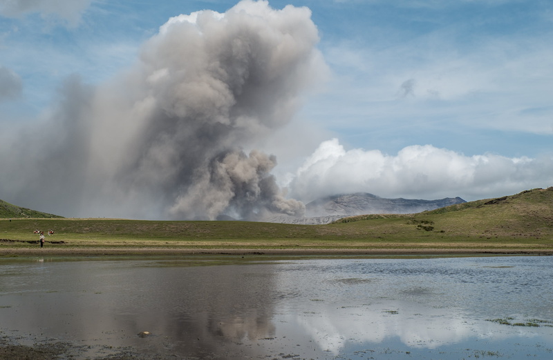 water, Volcano, eruption, scenics - nature, Lake, landscape, geology, outdoors, day, environment, steam, 4K, land, power in nature, smoke - physical structure