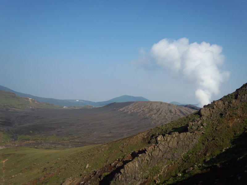 nature, kyushu, cloud - sky, Plume, summer, tranquil scene, mountain, mountain range, landscape, Volcano, environment, tranquility, mountain peak, Aso