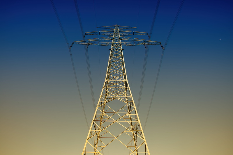 power line, current conducting, architecture, outdoors, tower, catenary, metal, fuel and power generation, sky, reinforce, built structure, clear sky, cable