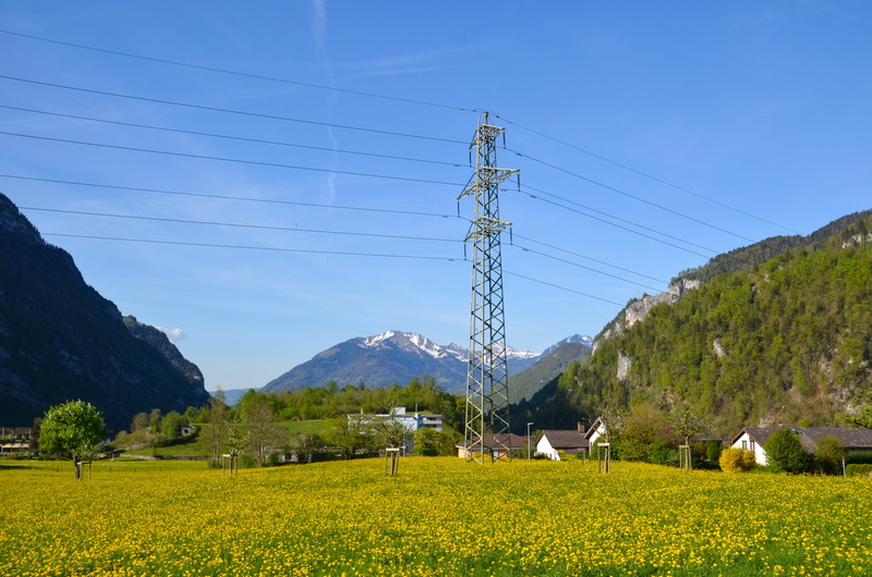 outdoors, fuel and power generation, 4K, strommast, green color, technology, current, sky, cable, electricity market, electricity, switzerland, current conducting