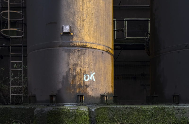 water tower, abandoned, lighting, light fixture, factory, built structure, yellow, tower, observatory, pipeline, animal, plant, asphalt, steeple, animal themes