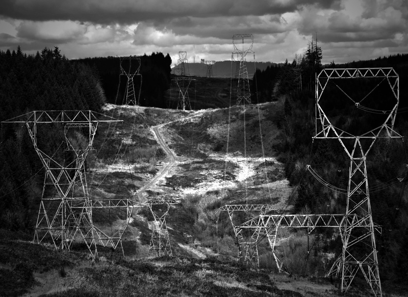 tranquility, nature, power lines, scenics - nature, environment, river, electric transmission tower, road, 5K, no people, plant, thunderstorm, communication