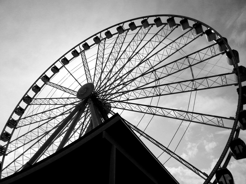 architecture, arts culture and entertainment, spoke, outdoors, amusement park, day, circle, sihouette, pigeon forge, nature, amusement park ride, carnival