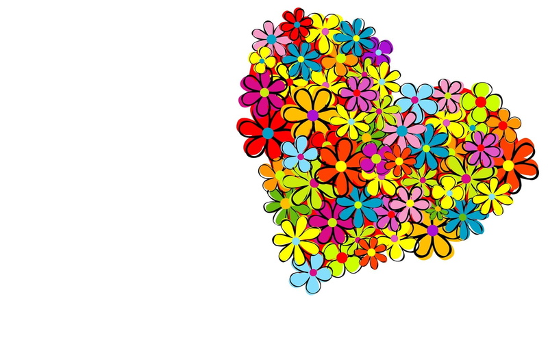 heart, pretty, love, flowers, nature and landscapes, flower power, flower, 1080P