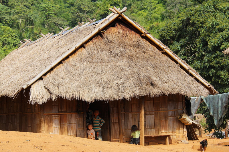 top, tourism, houses, thatched roof, adventure, plant, day, building exterior, laos, outdoors, roof, residential district, people, 2K, hut, visit, house