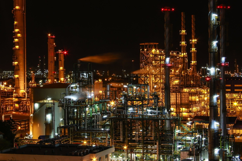 Man Made, Building, Chemical Plant, 1080P, Night