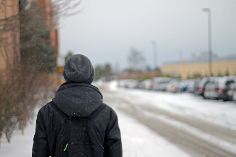 cold temperature, focus on foreground, snow, rain, nature, walking, outdoors, waist up, canada, day, whitby, street, winter, transportation, warm clothing