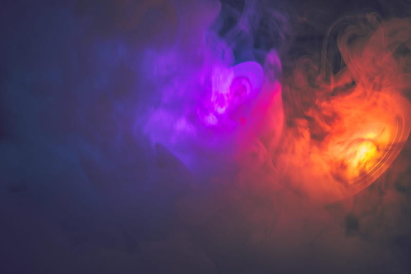 pink color, vapour, water, dark, cloud, multi colored, illuminated, no people, creativity, lights, orange color, night, nature, abstract, smoke - physical structure