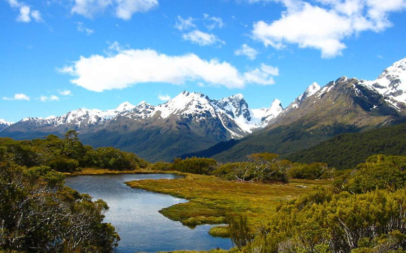 1080P, hd, humboldt, desktop, zealan, hollyford, new, mountains, valley