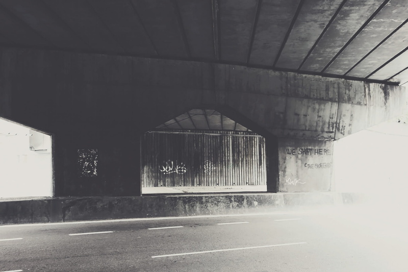 no people, road, underpass, graffiti, day, highway, connection, wall, nature, building exterior, tunnel, concrete, symbol, sign, hallway, overpass, city