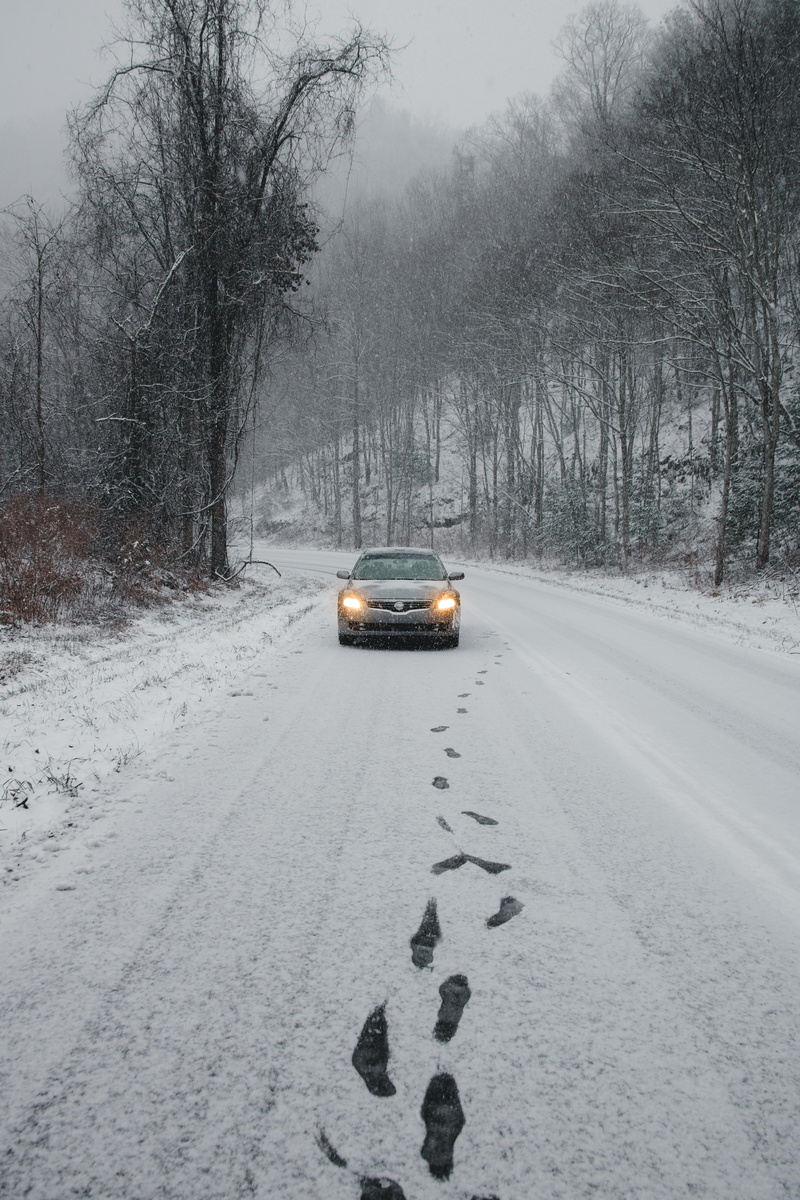 motor vehicle, cold, the way forward, mountains, mountain, mode of transportation, altima, travel, christmas, bare tree, winter, forest, tellico plains
